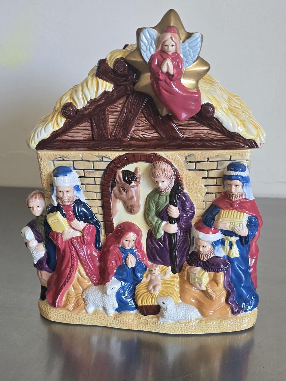 Classic Multicolor Nativity Scene Ceramic Figurine - Home Holiday